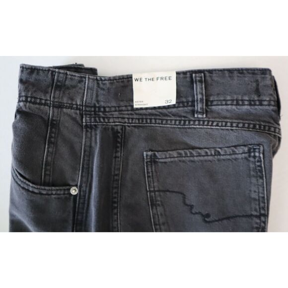 We The Free x FP OB2053239 Women's Sz 32 Black Aster Straight-Leg Jeans - Picture 12 of 14